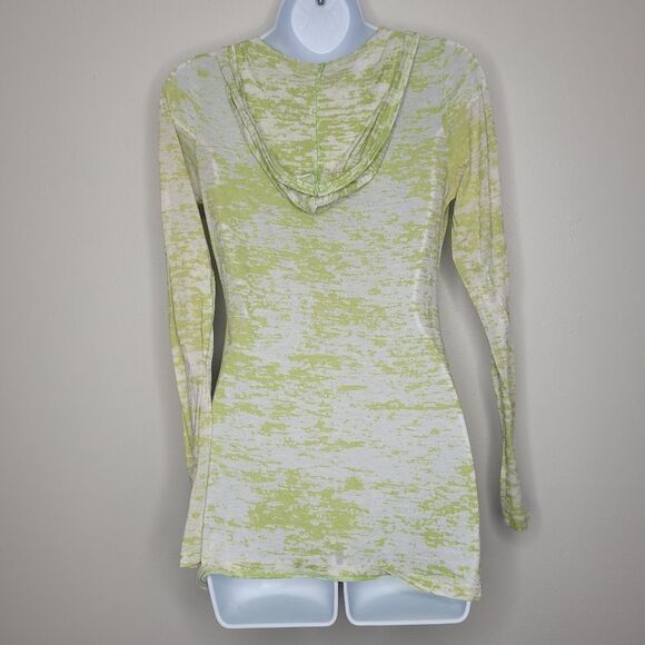 vintage y2k lime green grunge fairy bird burnout long sleeve top medium - Picture 2 of 7